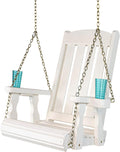 Amish Casual Heavy Duty Mission Pressure Treated Swing Chair with Cupholders (Semi-Solid White Stain)