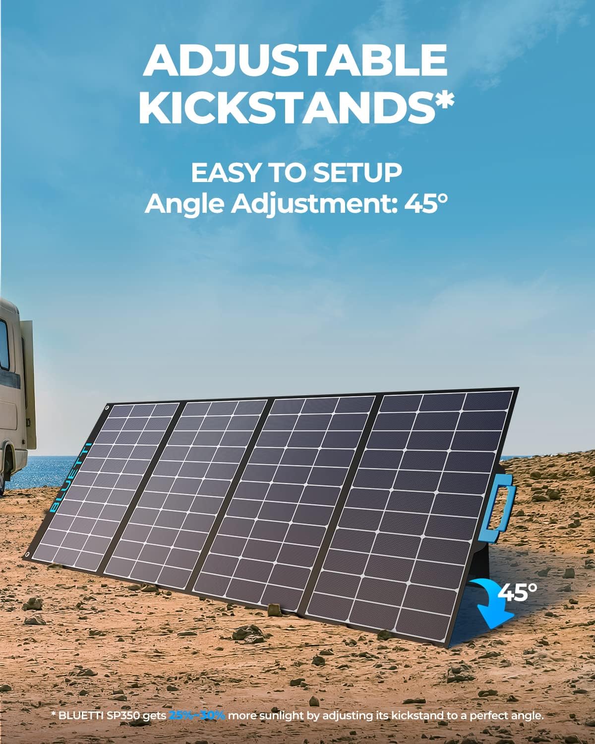BLUETTI SP350 350W Solar Panel for AC180/AC200L/AC200MAX/AC200P/AC300/EB240 Portable Power Stations with Adjustable Kickstand, Foldable Solar Power Backup for Outdoor Camping,Off Grid System