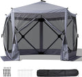 VINGLI 10x10 Pop Up Gazebo Tent, Portable Easy Up Screen Tent for Camping with Mosquito Netting, Camping Canopy Shelter with Carry Bag, Ground Stakes