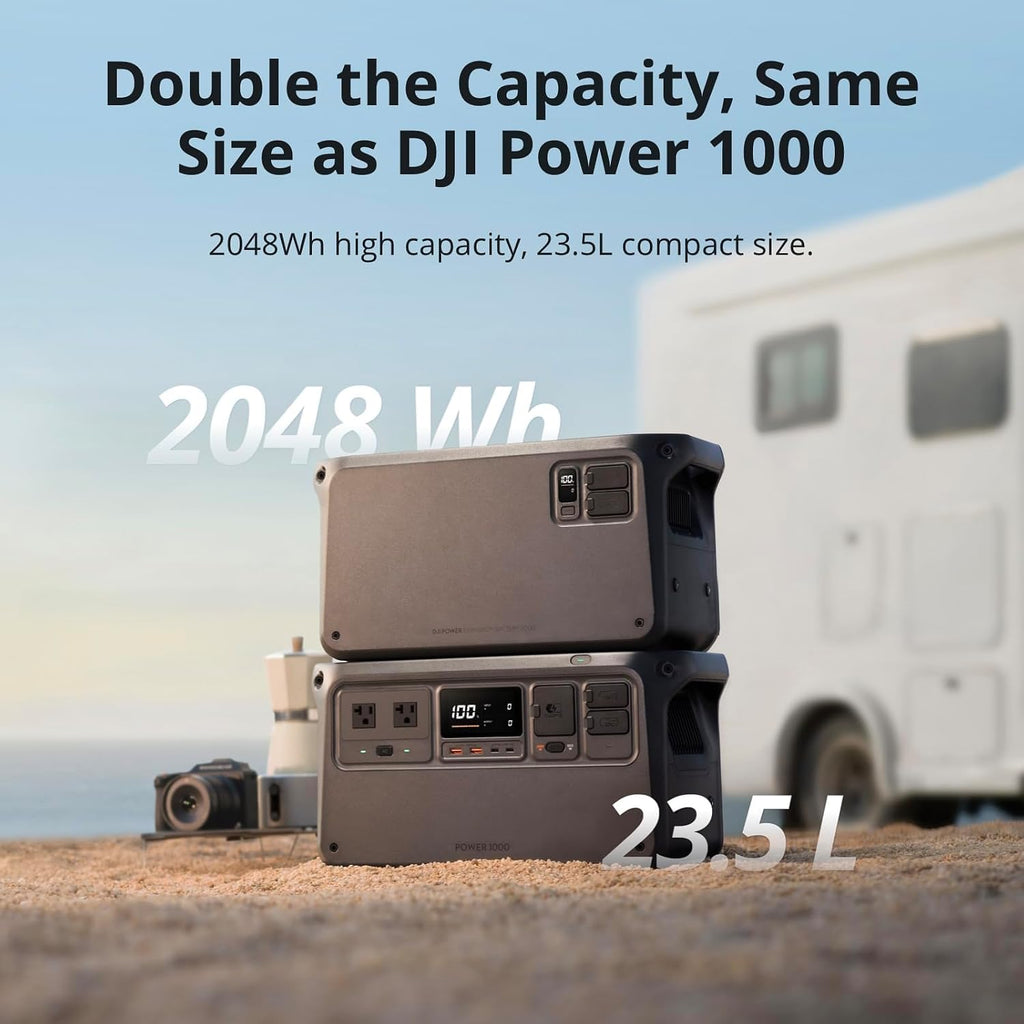 DJI Expansion Battery 2000, 2048Wh High-Capacity Expansion Battery for DJl Power 1000/2000, Extra Expandable Energy for Portable Generator, HomeBackup, Camping, RVs, Emergency