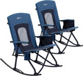 PORTAL Oversized Folding Rocking Camping Chair Portable Outdoor Rocker with High Back Hard Armrests Carry Bag, Supports 400 lbs