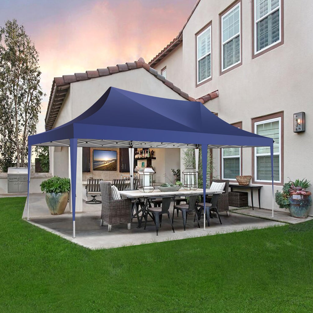 COBIZI Canopy 10x20 Pop up Canopy Tents for Parties 3.0, Upgrade Structure Wind & Waterproof Easy Set up UV Blocking with 6 Sidewalls Outdoor Commercial Party Tent Gazebo, Dark Blue