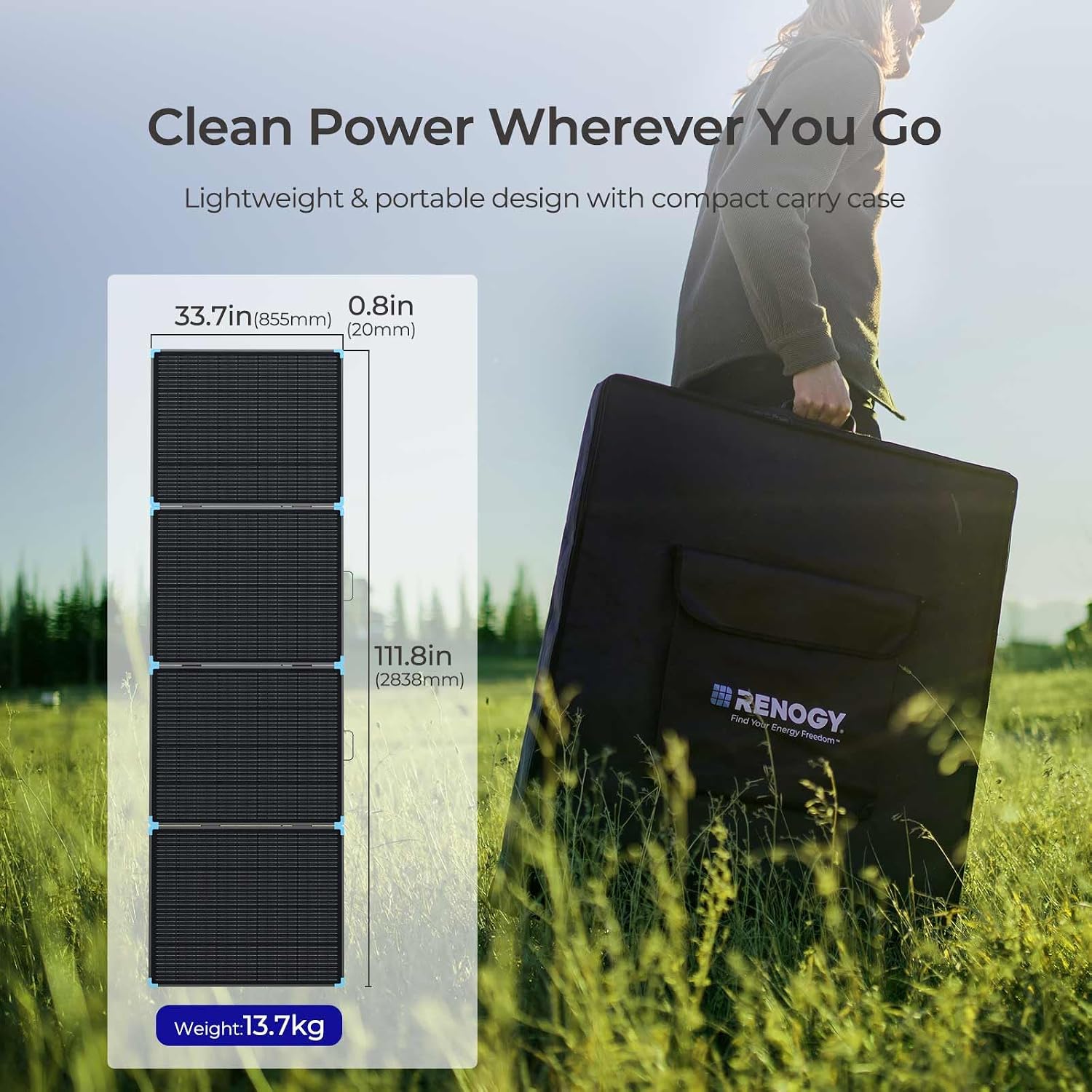 Renogy 400W Portable Solar Panel Suitcase, 23% High Efficiency Foldable Solar Charger for Power Station, Durable for Decades, with Sturdy Kickstands, IP67 Waterproof for RV Camping Off-Grid Blackouts