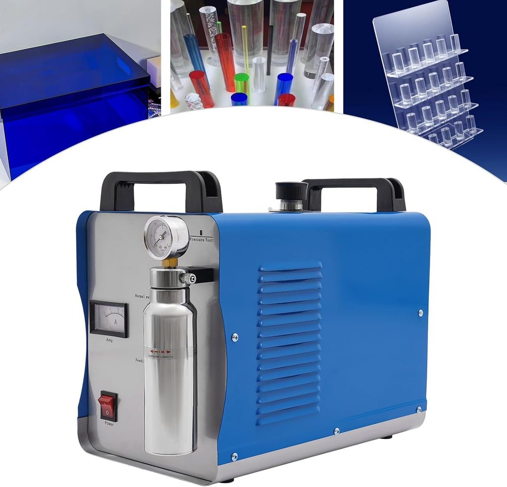 Gbonklong Oxygen Hydrogen Generator Water Welder Hydrogen Generator HHO Generator 86.26 Qt/H Flame Welder Acrylic Oxygen Generator for Home Use, Portable Oxygen Generator (Blue)