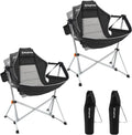 KingCamp Hammock Camping Chair, Swinging Portable Camp Chairs for Adults, 400lbs Heavy Duty Oversized Folding Rocking Chair with Adjustable Recline, Aluminum Alloy Frame for Outdoor Patio Beach Sport