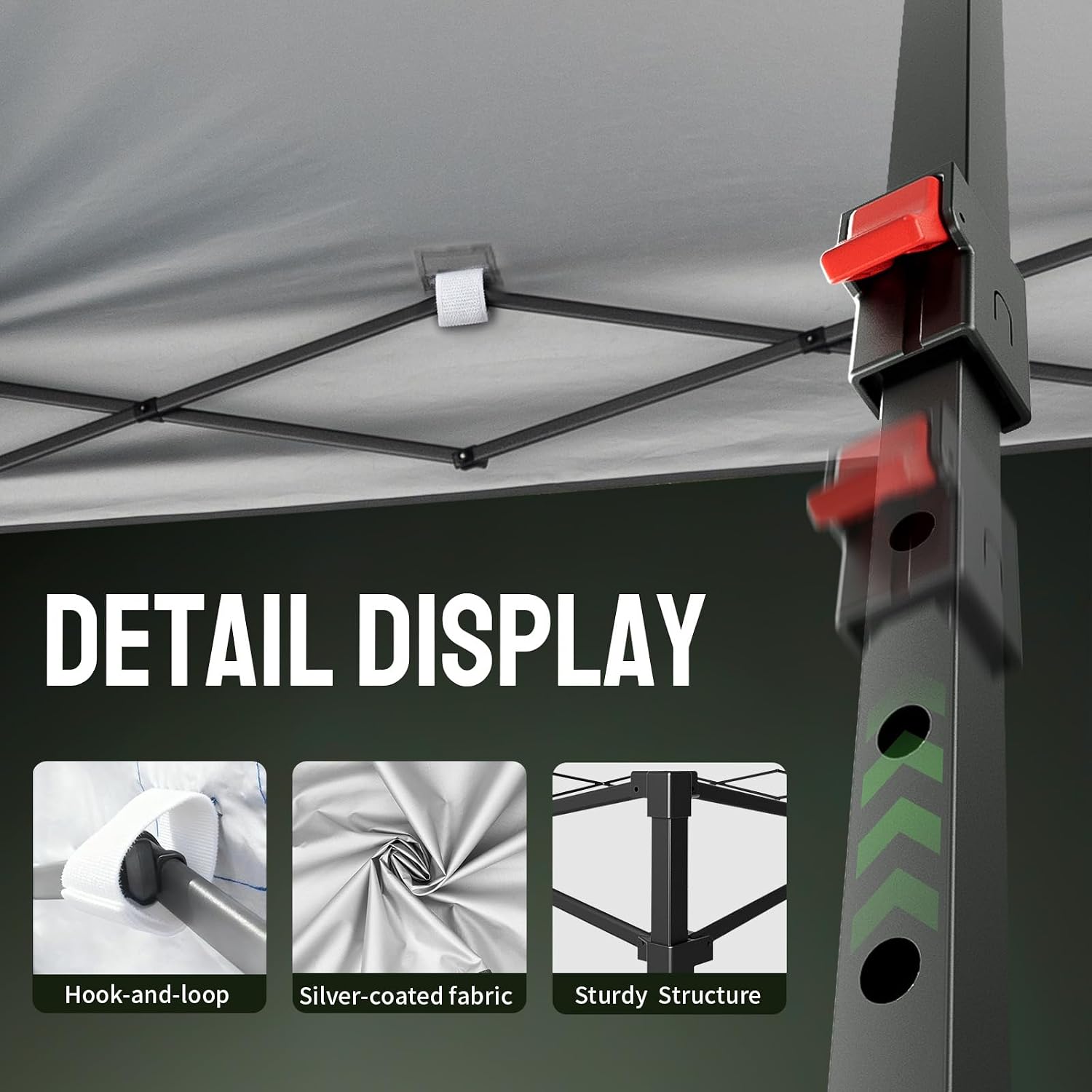 CROWN SHADES 8x8 Pop Up Canopy - Patented Center Lock One Push Instant Outdoor Canopy Beach Tent with STO-N-Go Bag 8 Stakes & 4 Sand Bags，Blue