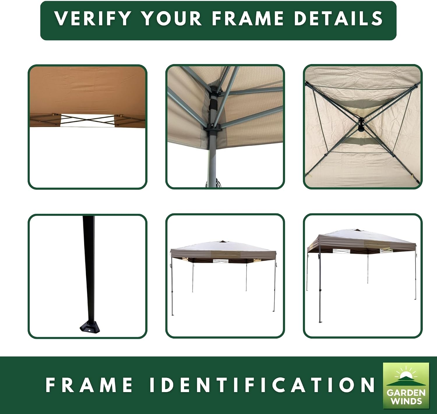 Garden Winds Reinforced Replacement Canopy Top Cover Compatible with The 30726, WMT-1212122N, 612463 Ozark Trail, Yaheetech 12' X 12' Pop Up - Classic Stone, Riplock 350