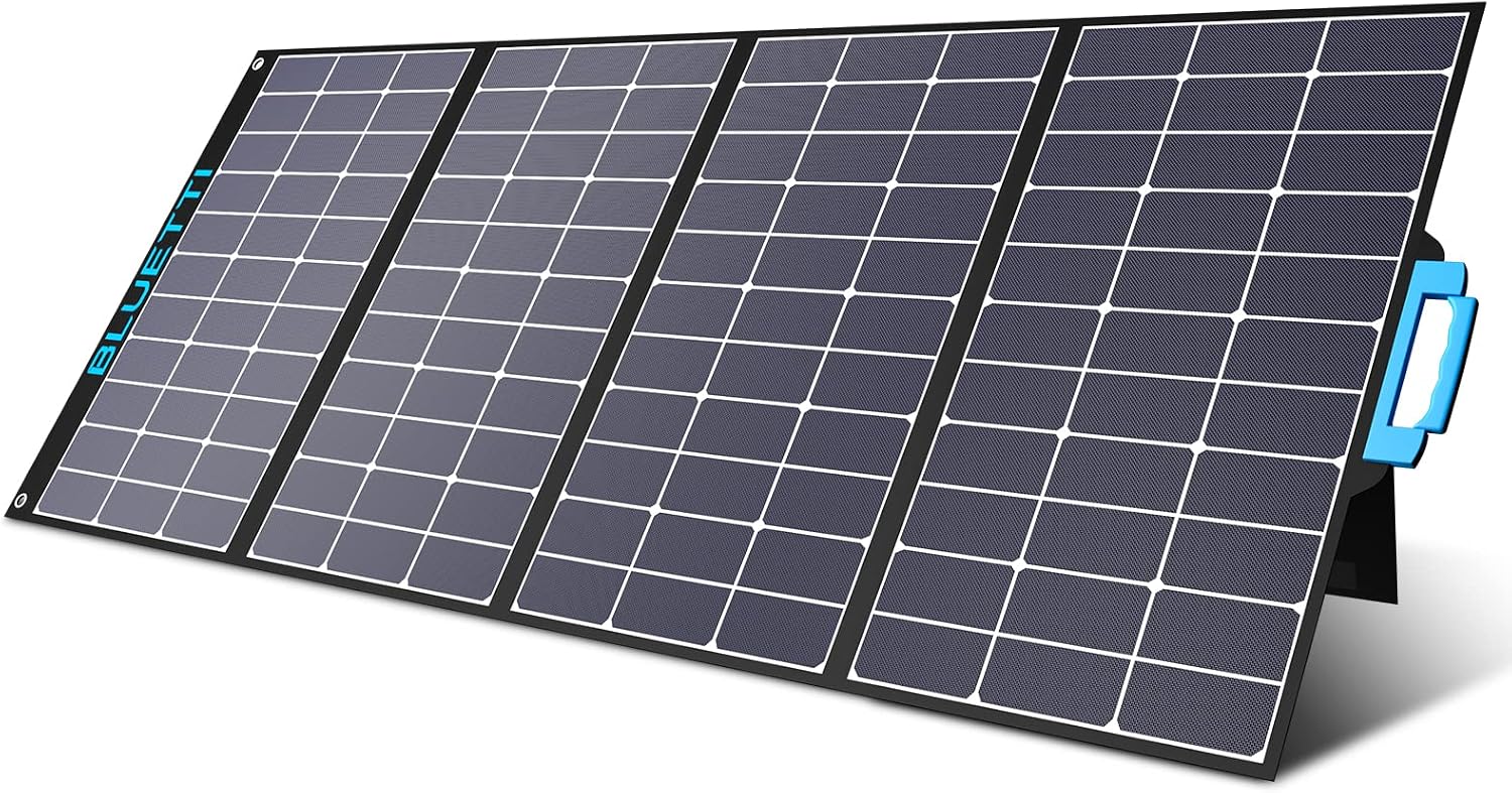 BLUETTI SP350 350W Solar Panel for AC180/AC200L/AC200MAX/AC200P/AC300/EB240 Portable Power Stations with Adjustable Kickstand, Foldable Solar Power Backup for Outdoor Camping,Off Grid System