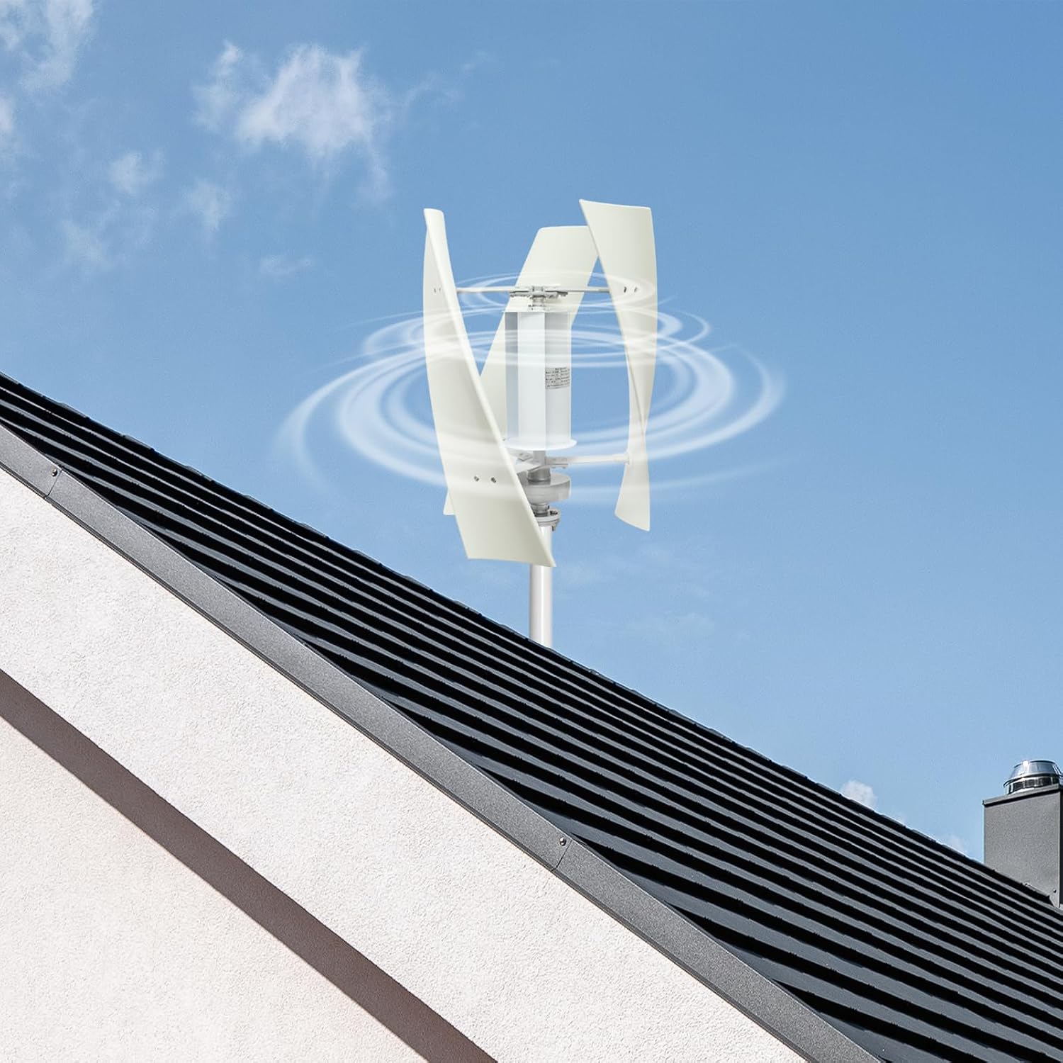 Wind Generator, 500W 24V 3 Blade Vertical Wind Turbine Generator Vertical Axis Wind Turbine Vertical Wind Generators Kit Wind Power Generators w/Auxiliary Wind Wheel for Home, Business, Ships