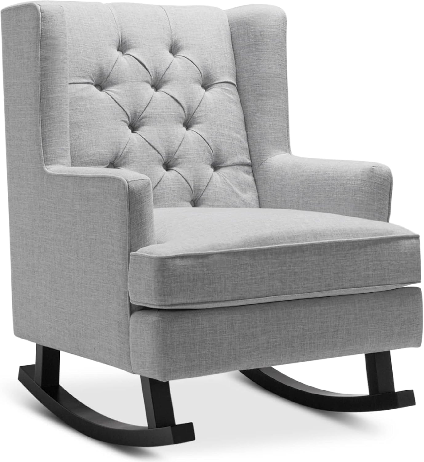 Best Choice Products Rocking Accent Chair, Tufted Upholstered Luxury Velvet Wingback for Nursery, Living Room, Bedroom w/Wood Frame - Gray