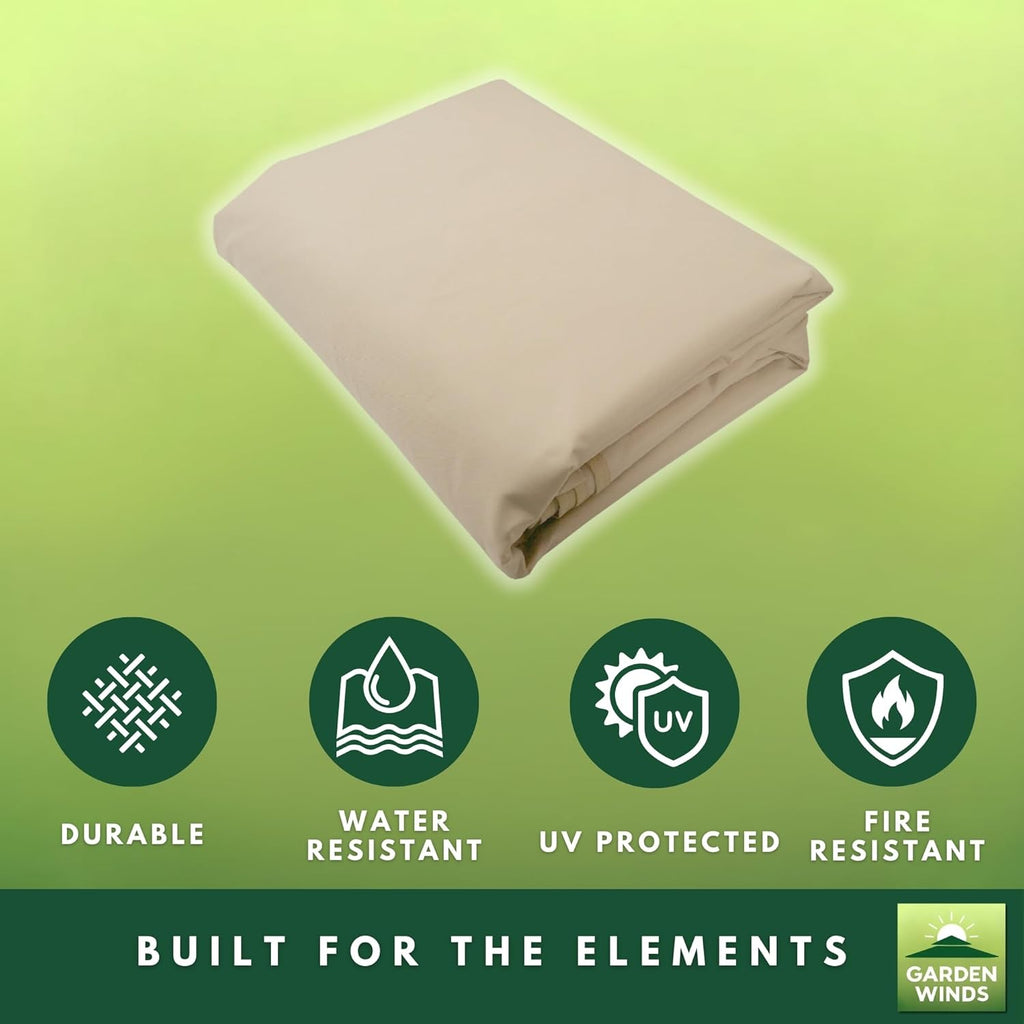 Garden Winds Heavy Duty Reinforced RipLock 500 Replacement Canopy Top Cover Compatible with Garden Treasures 10' x 12' Gazebo Models S-1210GZ, S-1210GZN - Beige