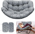 Outdoor Rocking Chair Cushion – Waterproof Wicker Egg Chair Replacement Pad, Thick Papasan Seat Cushion with Ties for Indoor & Outdoor Patio, Porch, Balcony, or Garden (Light Gray)