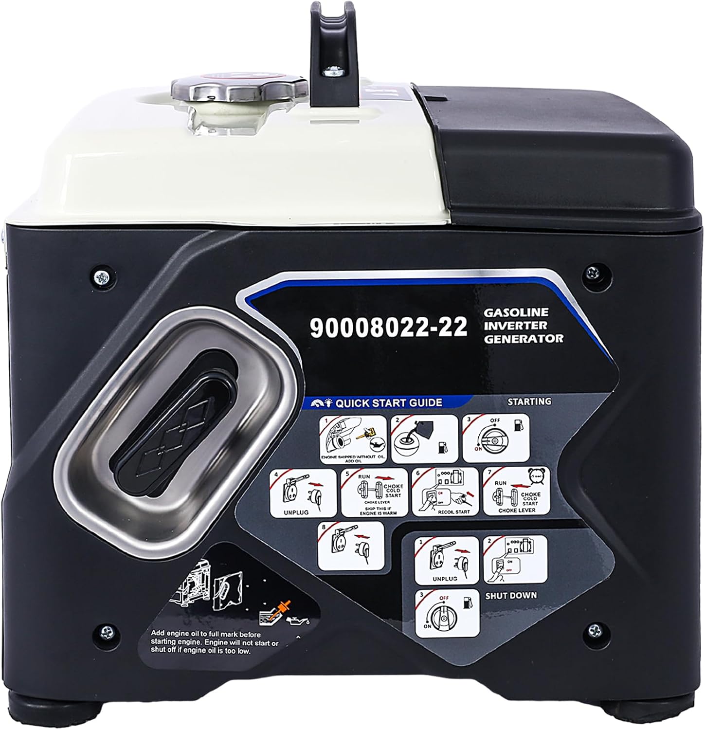 Portable Inverter Generator, 1200W Ultra-Quiet Gas Engine, Epa Compliant, Eco-Mode Feature, Ultra Lightweight For Backup Home Use & Camping