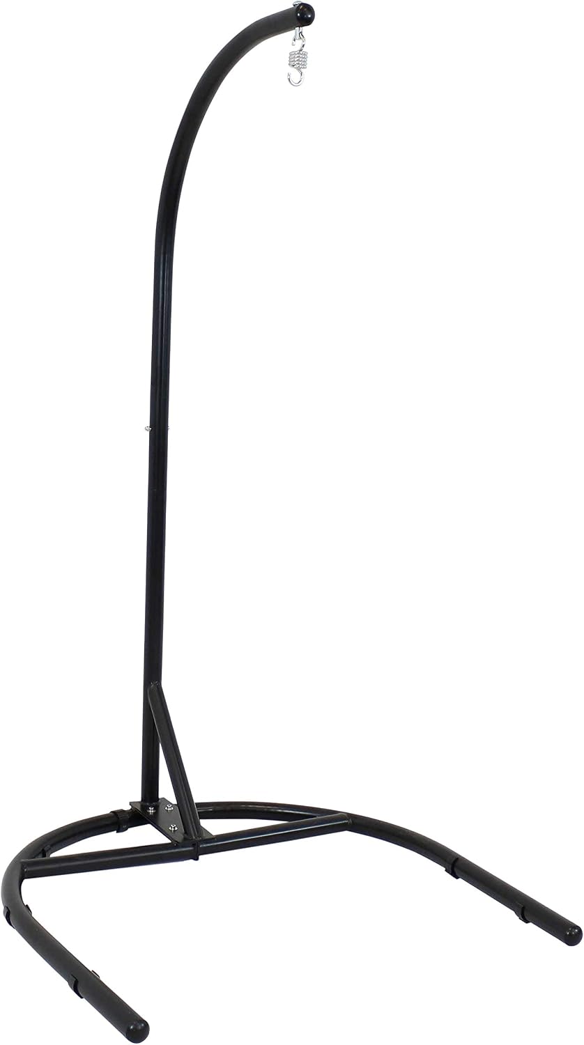 Sunnydaze Steel U-Shape Hanging Egg Chair Stand - Indoor and Outdoor Use - 330-Pound Weight Capacity - 76 Inches Tall