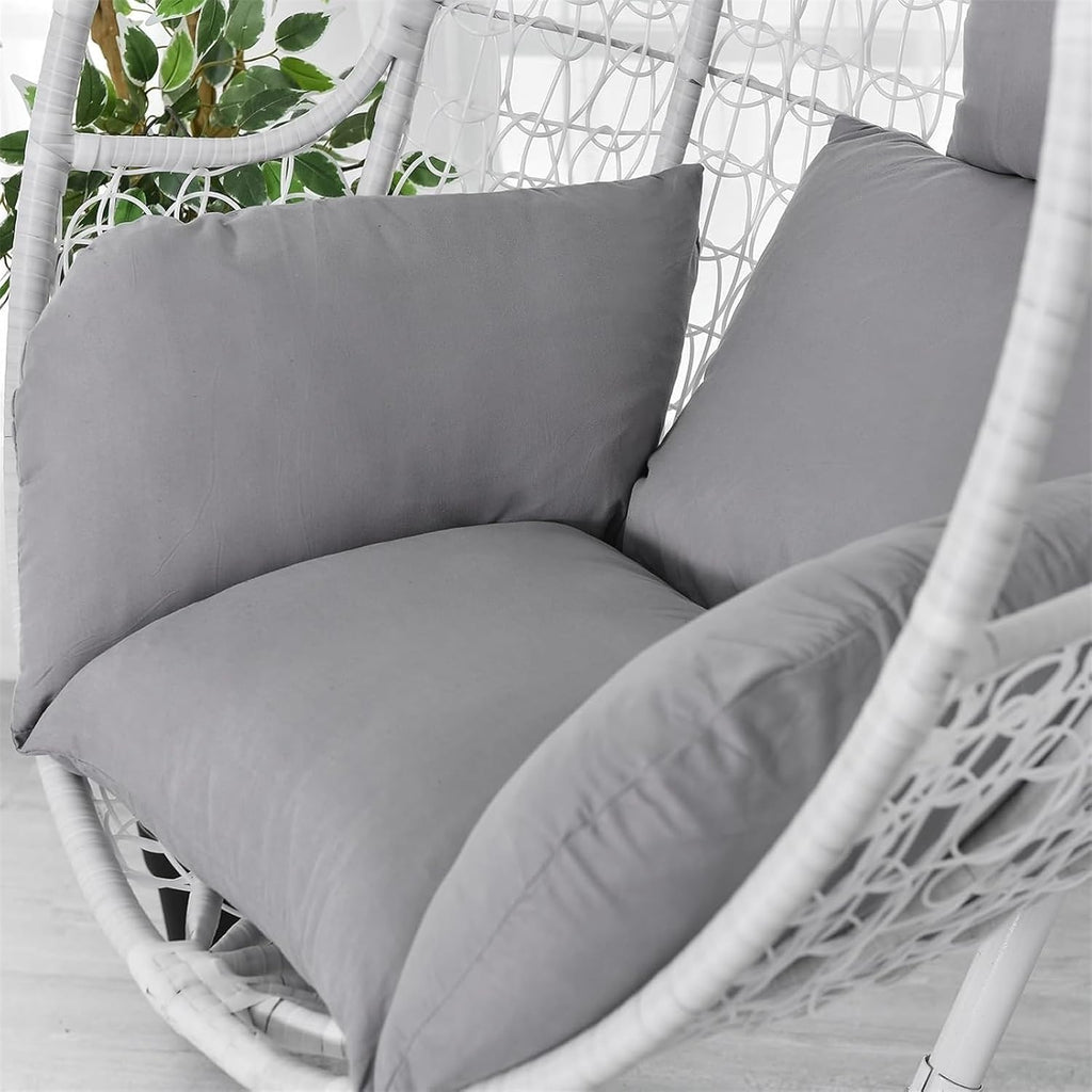 Hanging Chair Rocking Rattan Swing Seat Cushion for Outdoor Garden Hanging Basket Hanging Egg Chair Cushion Pad Replacement Cushion(Brown)