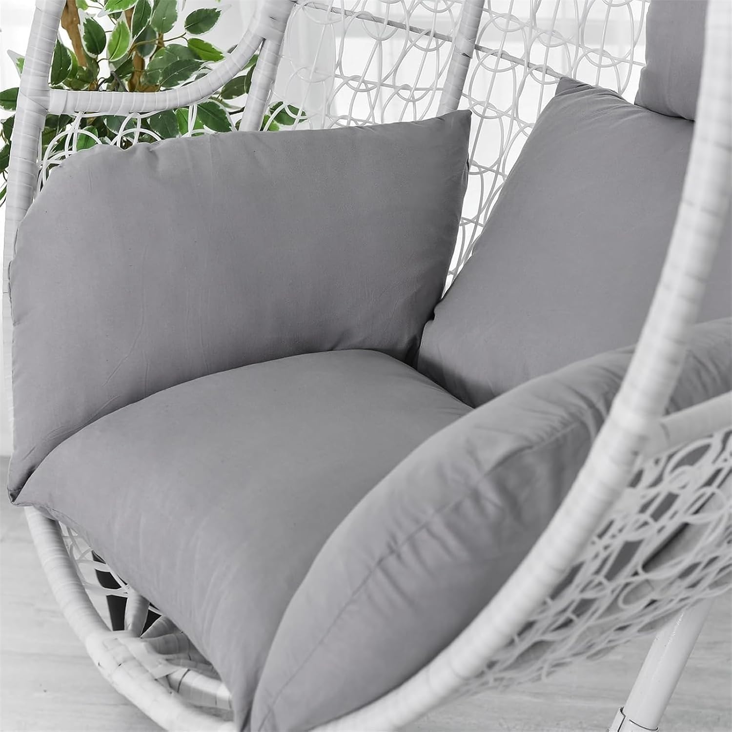 Hanging Chair Rocking Rattan Swing Seat Cushion for Outdoor Garden Hanging Basket Hanging Egg Chair Cushion Pad Replacement Cushion(Brown)
