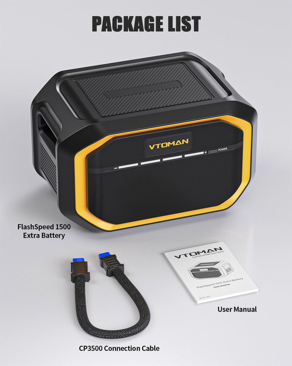 VTOMAN FlashSpeed 1500 Extra Battery, 1548Wh Large Capacity LiFePO4 Battery with BMS Protection for Camping, Home Backup, Suitable for FlashSpeed 600/1000/1500 Portable Power Station Expand Capacity