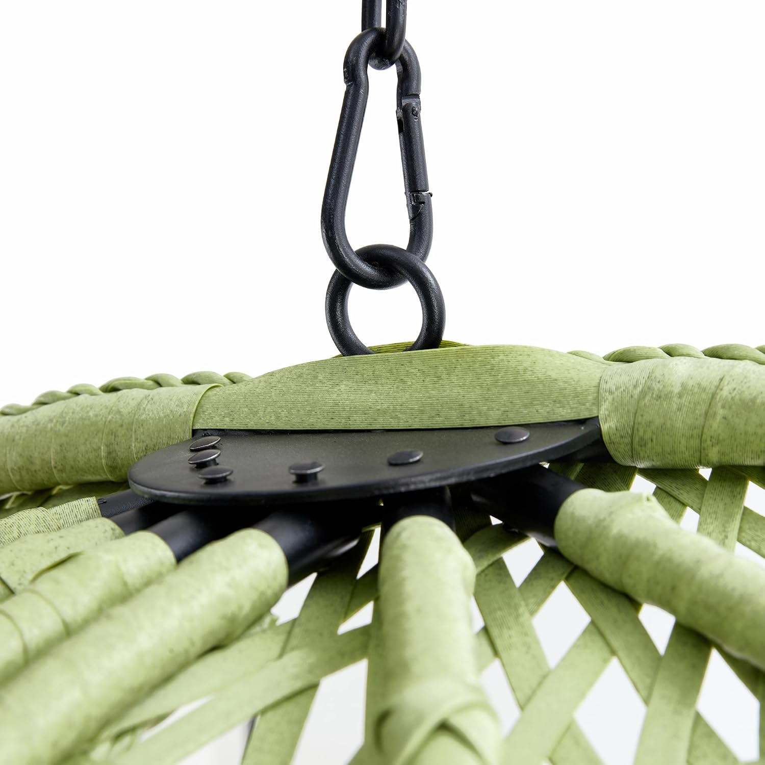 Hanging Egg Chair with Stand & Cushions, Outdoor and Indoor Hammock Rattan Swing Chair 350 lbs Capacity with Aluminum Steel Frame for Patio, Balcony, Backyard and Living Spaces (Green)