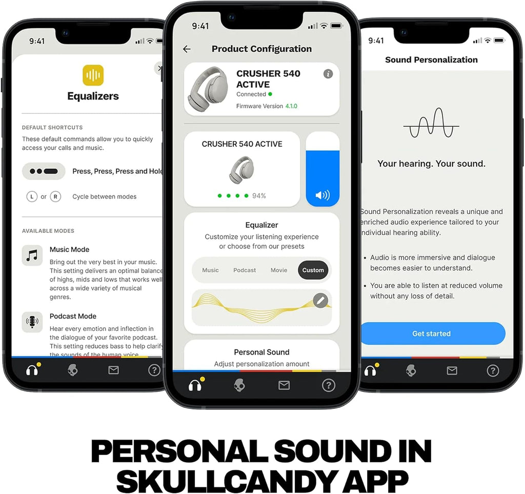 Skullcandy Crusher 540 Active Wireless Bluetooth Headphones with Multi-Sensory Bass, Noise Isolating Over-Ear Fit, Sweat and Water Resistant, 40 Hours Battery, Microphone for iPhone Android - Coal
