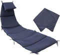 Sunnydaze Outdoor Hanging Lounge Chair Replacement Cushion and Floating Umbrella Fabric Only - Curved Swing Chair Cushion Replacement - Navy Blue