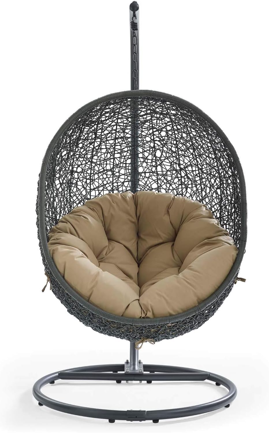 Modway Hide Outdoor Patio Swing Chair, Gray Mocha
