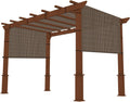 10' x 4' Universal Pergola Shade Cover Replacement Canopy with Grommets Weighted Rods Permeable for Outdoor Patio Porch Backyard Gazebo Brown
