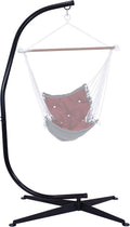 Sunnydaze Steel C-Stand for Hanging Hammock Chair - Indoor or Outdoor Use - Durable 300-Pound Capacity - Black