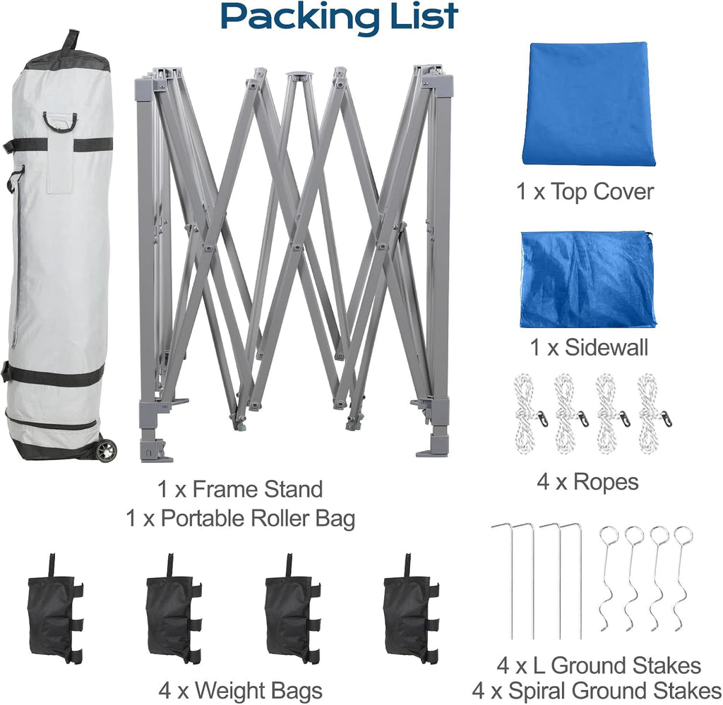 Aoodor 12x12 FT Pop-Up Canopy Tent with Roller Bag and Curtain - Portable Instant Shade, Sturdy Iron Frame, Water-Resistant 210D Oxford Fabric, UV Protection, Ideal for Camping and Outdoor Events