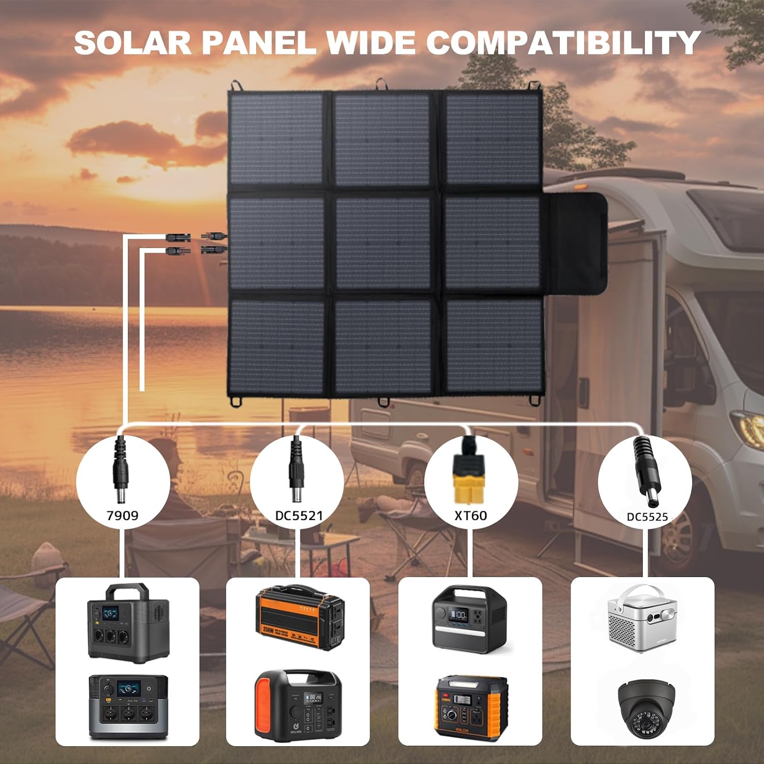LVYUAN 300W Portable Solar Panel, 24V Foldable Blanket Solar Panel IP64 P-PERC, Upgraded 23% Efficiency for Solar Power Station Generator for Outdoor Camping Hiking, 16.5 Pounds