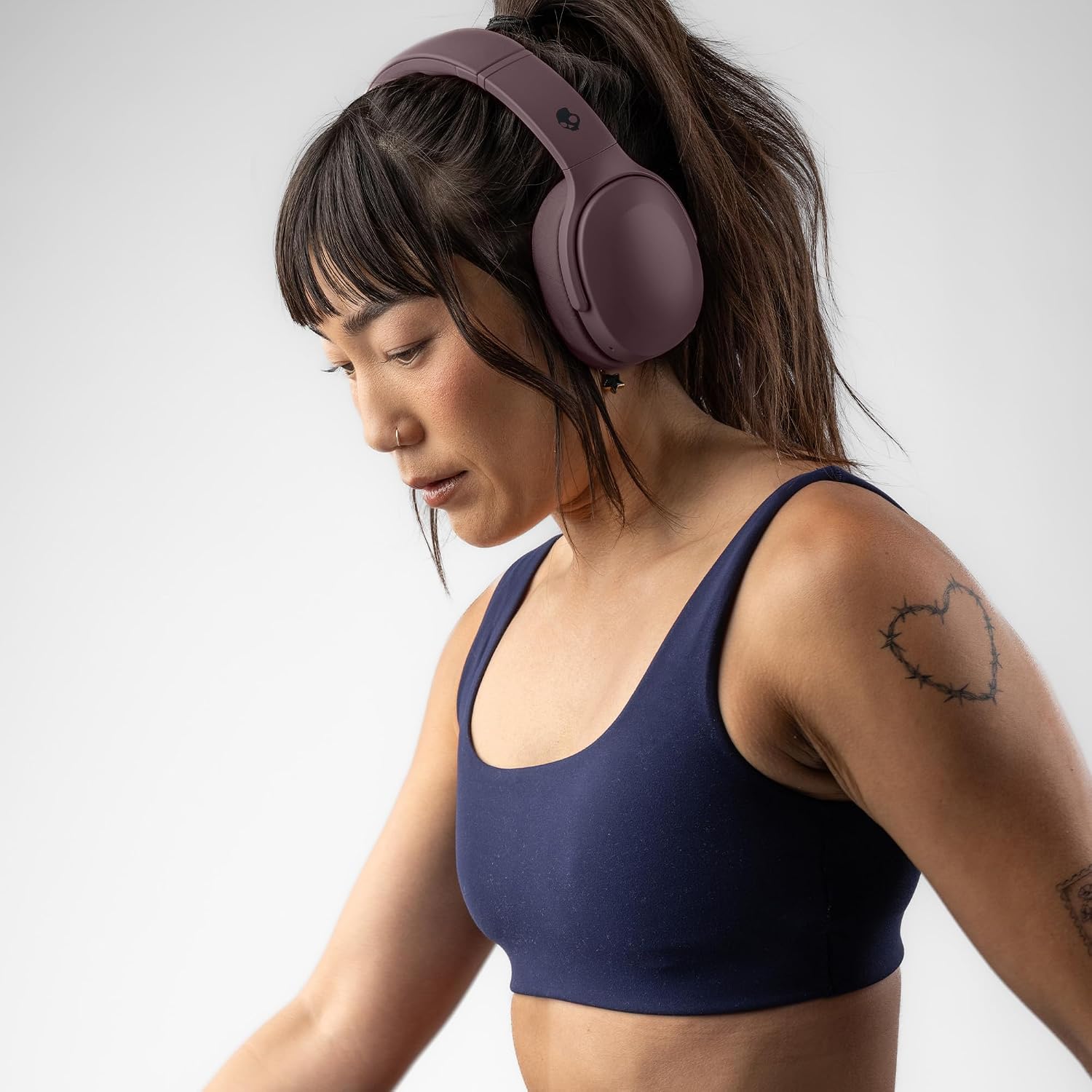 Skullcandy Crusher 540 Active Wireless Bluetooth Headphones with Multi-Sensory Bass, Noise Isolating Over-Ear Fit, Sweat and Water Resistant, 40 Hours Battery, Microphone for iPhone Android - Smoke