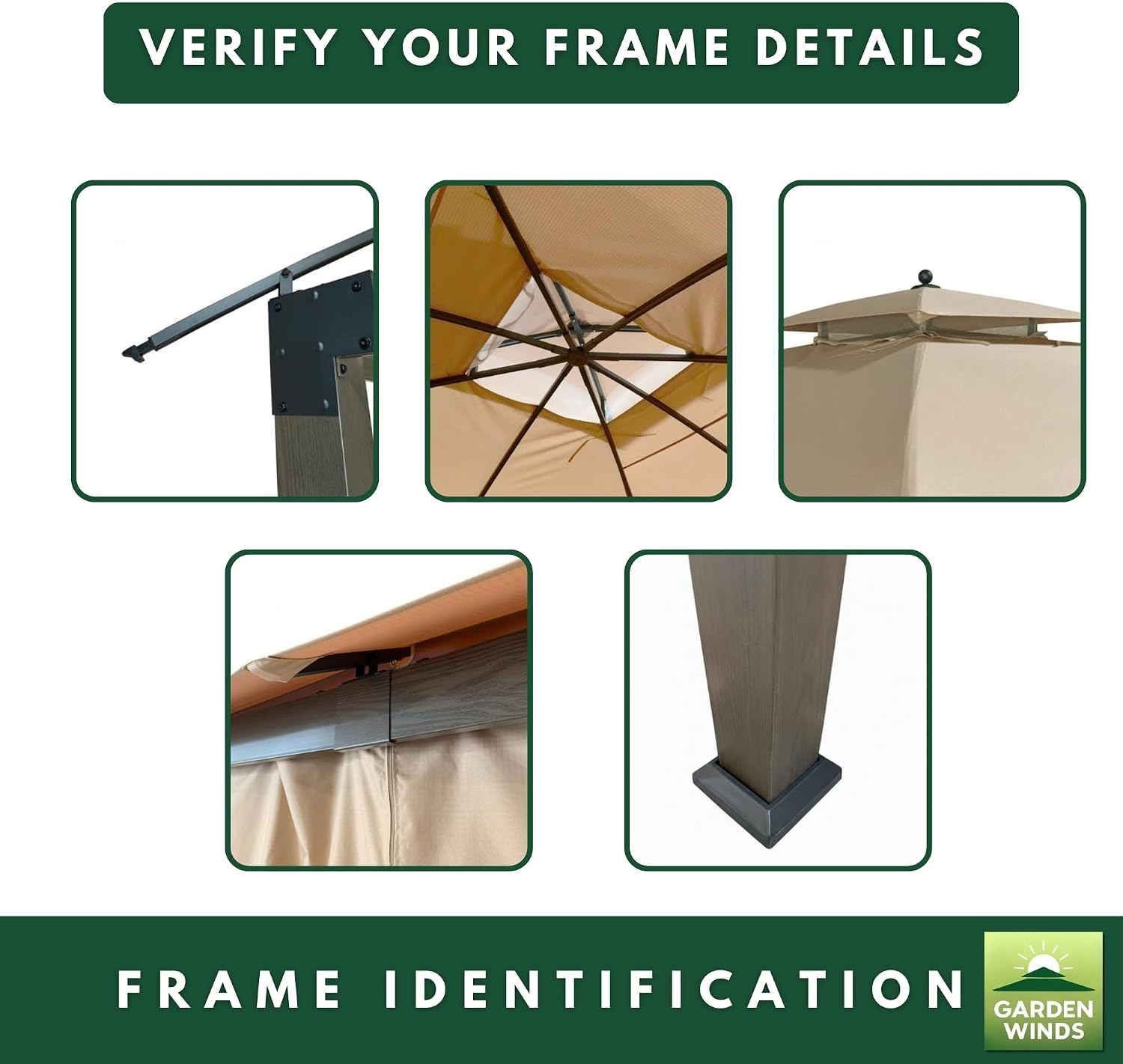Garden Winds Reinforced RipLock 350 Replacement Canopy Top Cover Compatible with Broyhill Eagle Brooke Ashford 10' x 12' Gazebo Models A101007600, A101007603, A101007604 – Cinnabar