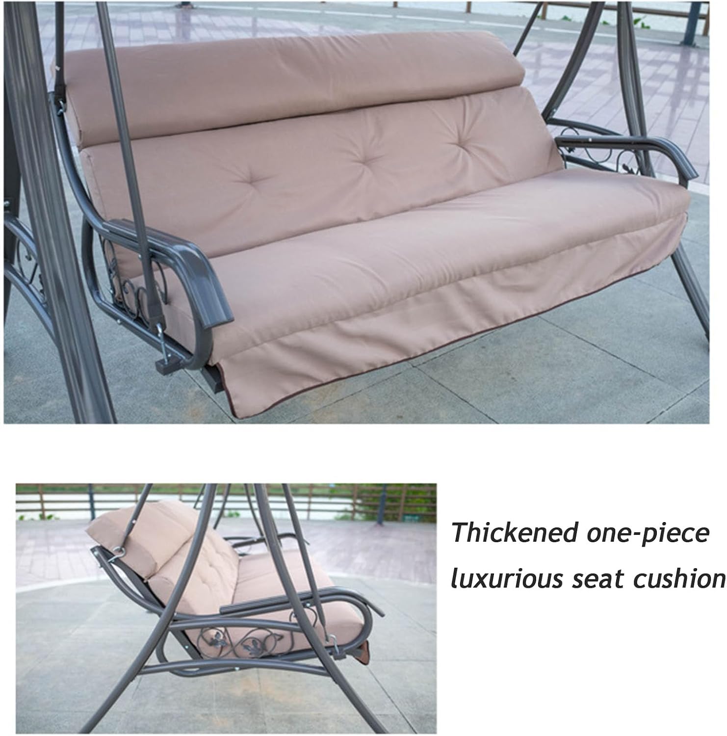 Outdoor Courtyard Porch Swing Iron Swing Hanging Chair Rocking Chair Hammock Swing Chair Suitable for Garden Poolside (
