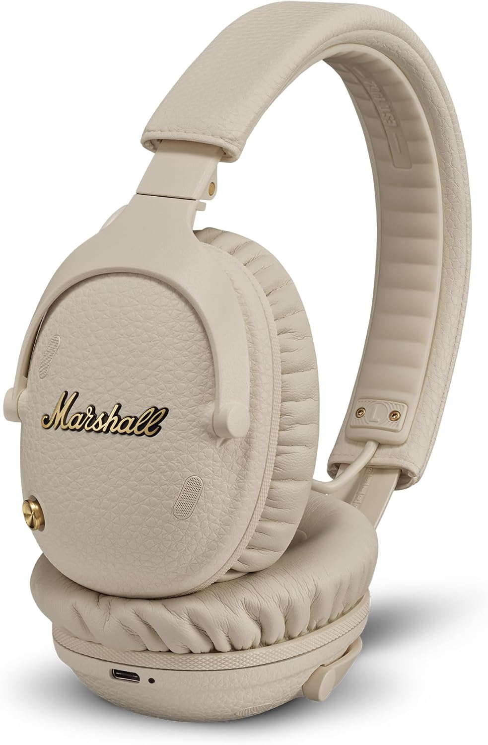 Marshall Monitor III A.N.C. Wireless Over-Ear Bluetooth Headphones - Active Noise Cancelling with Microphone | 100+ Hr Playtime | Lightweight, Foldable Design for Travel - Cream