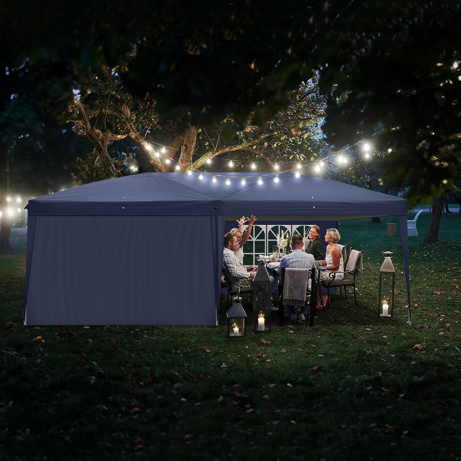 Outvita 10x20ft Ez Pop Up Canopy, Portable Instant Canopy Tent with 4 SideWalls for Outdoor Events, Party, Wedding, Birthday,Graduation
