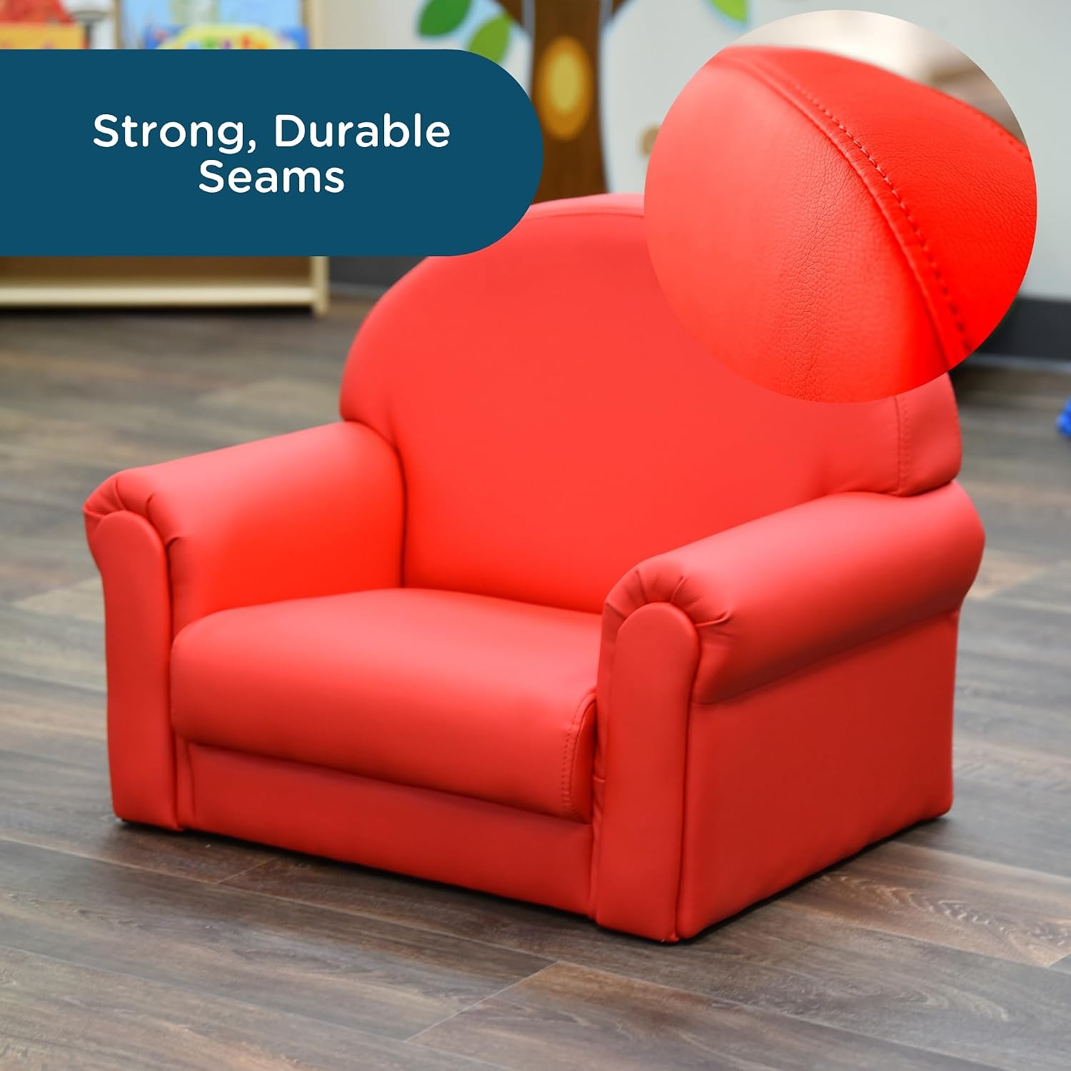 Children's Factory As We Grow Toddler Chair, Red, CF805-196, Flexible Seating for Daycare or Preschool, Kids Reading Chair, Playroom Furniture