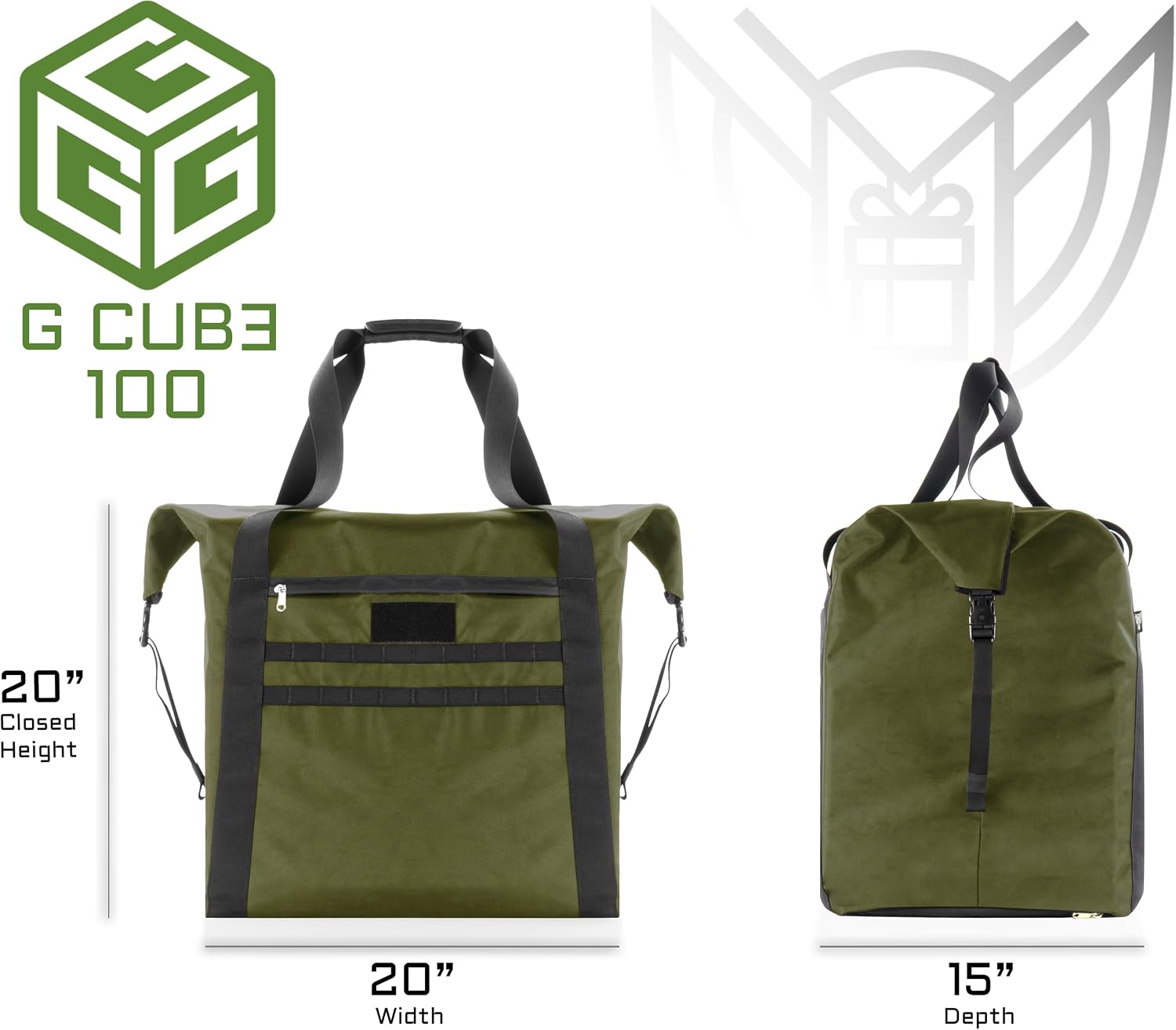 Xtreme Sight Line ~ G CUBƎ 100 Faraday Bag for Medium to Large Generators and Electronics ~ Protects Against EMP/CME/EMF/RF ~ Diamond Form Faraday Lined Interior ~ OD Green