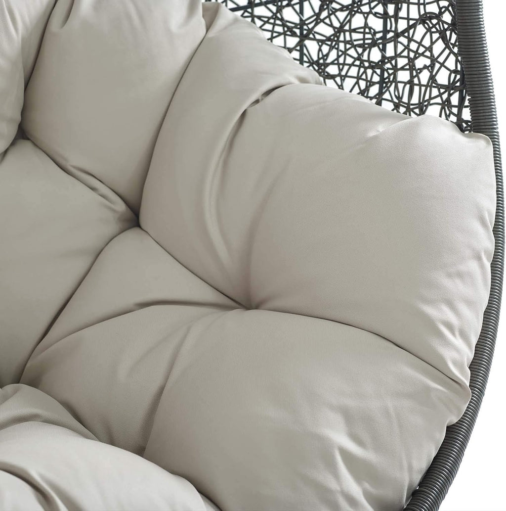 Modway Hide Outdoor Patio Swing Chair, Gray Beige