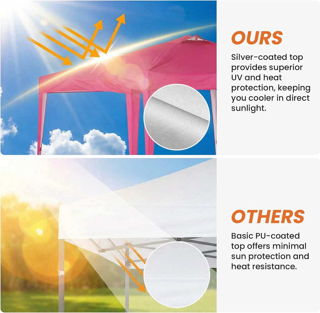 10x10 Pop Up Canopy Outdoor Party Tent with 4 Sidewalls, Outdoor Wedding Party Tent Waterproof UV50 Commercial Canopy Event Shelter Gazebo Tents for Parties, 4 pcs Weight Bag,Carry Bag