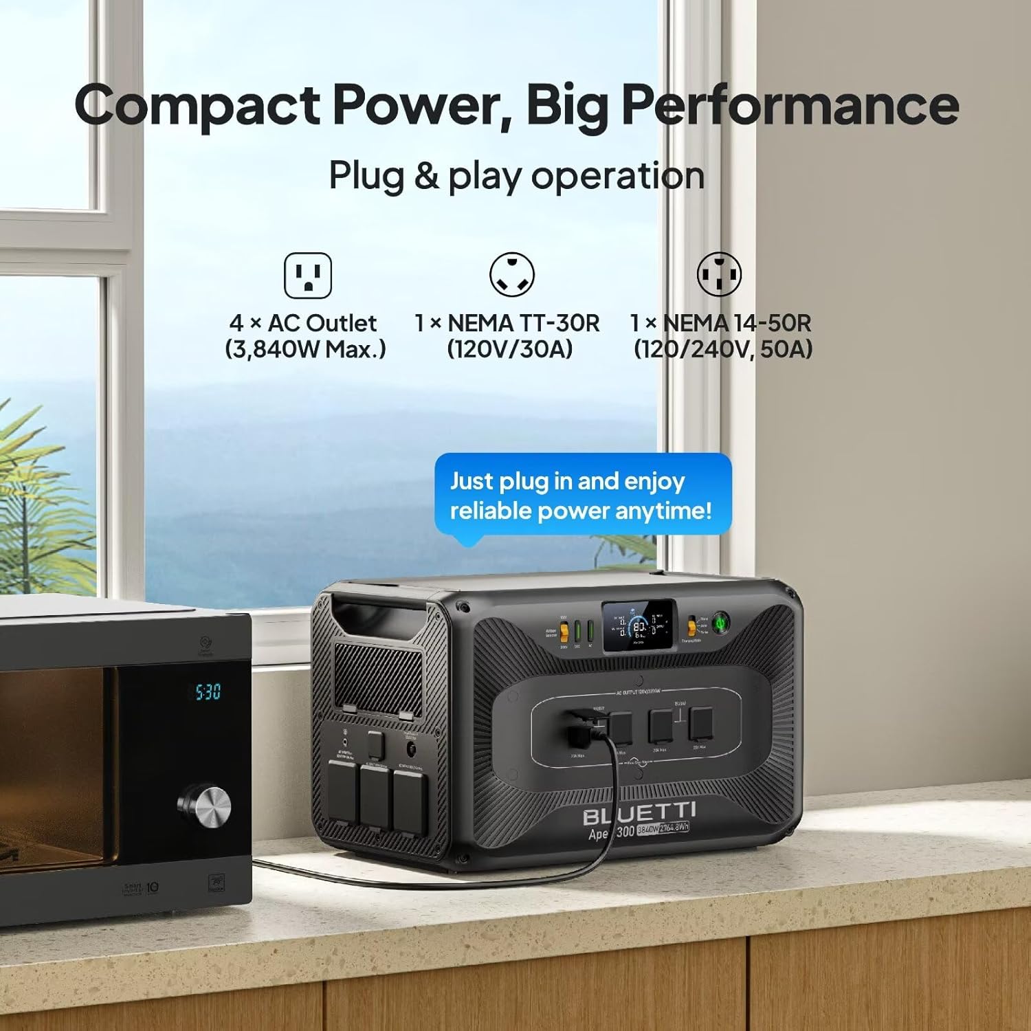 BLUETTI Portable Power Station Apex 300 & B300K & Charger 1 (560W Alternator Charger), 5529.6Wh LFP Battery Backup with 6 3840W AC Outlets, On-the-Go Recharging, for Camping, RV Life (2025 New)