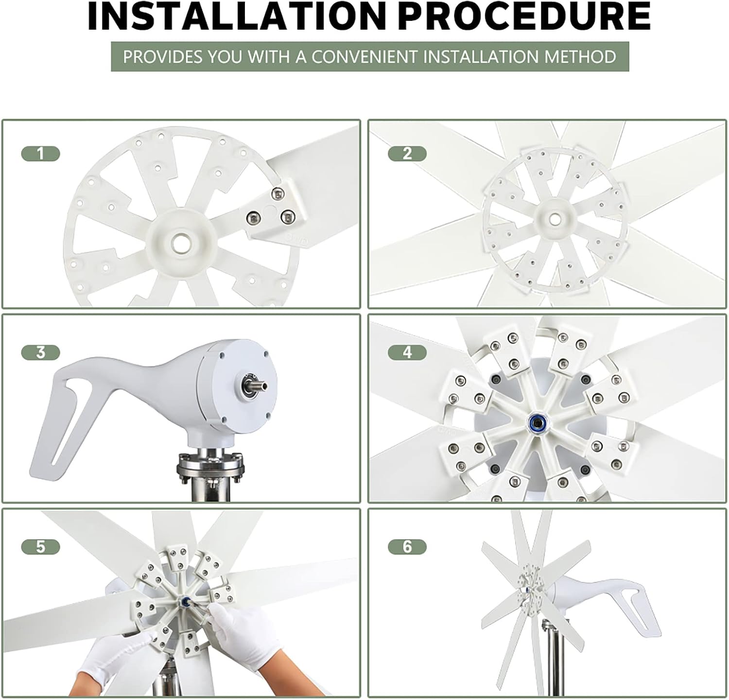 10000W Efficient Wind Turbine Generator, 110V/220V with MPPT Charge Controller Windmill RV Yacht Farm Small Wind Generator Home Use System