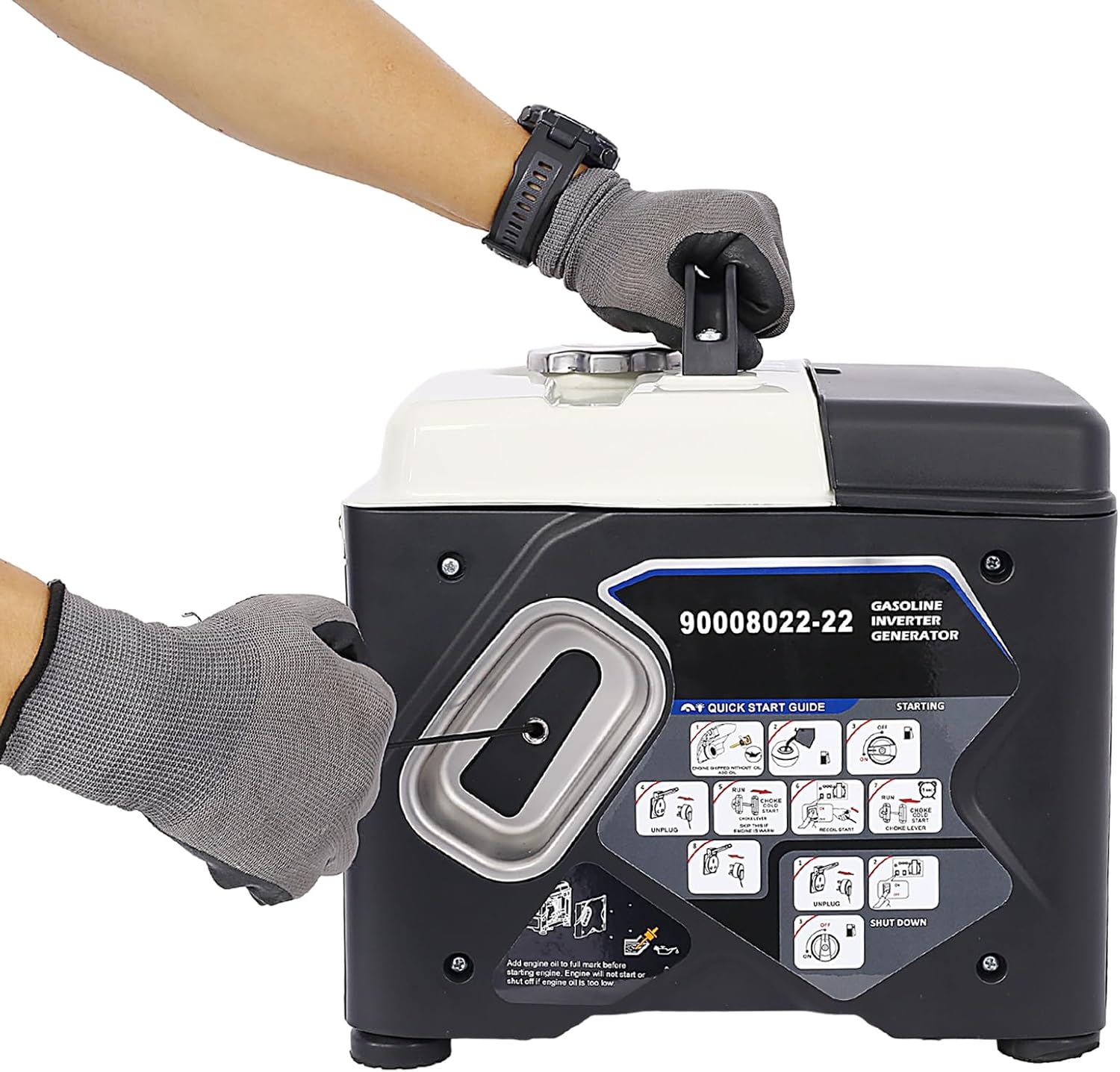 Portable Inverter Generator, 1200W Ultra-Quiet Gas Engine, Epa Compliant, Eco-Mode Feature, Ultra Lightweight For Backup Home Use & Camping