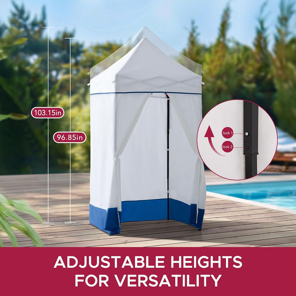 SUNJOY 4 x 4 Pop-Up Canopy Tent, Portable Instant Privacy Changing Tent, Toilet Stall with Sidewalls, Light Weight Sun Shelter with Carry Bag, for Camping and Beach, Navy