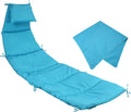Sunnydaze Outdoor Hanging Lounge Chair Replacement Cushion and Floating Umbrella Fabric Only - Curved Swing Chair Cushion Replacement - Teal