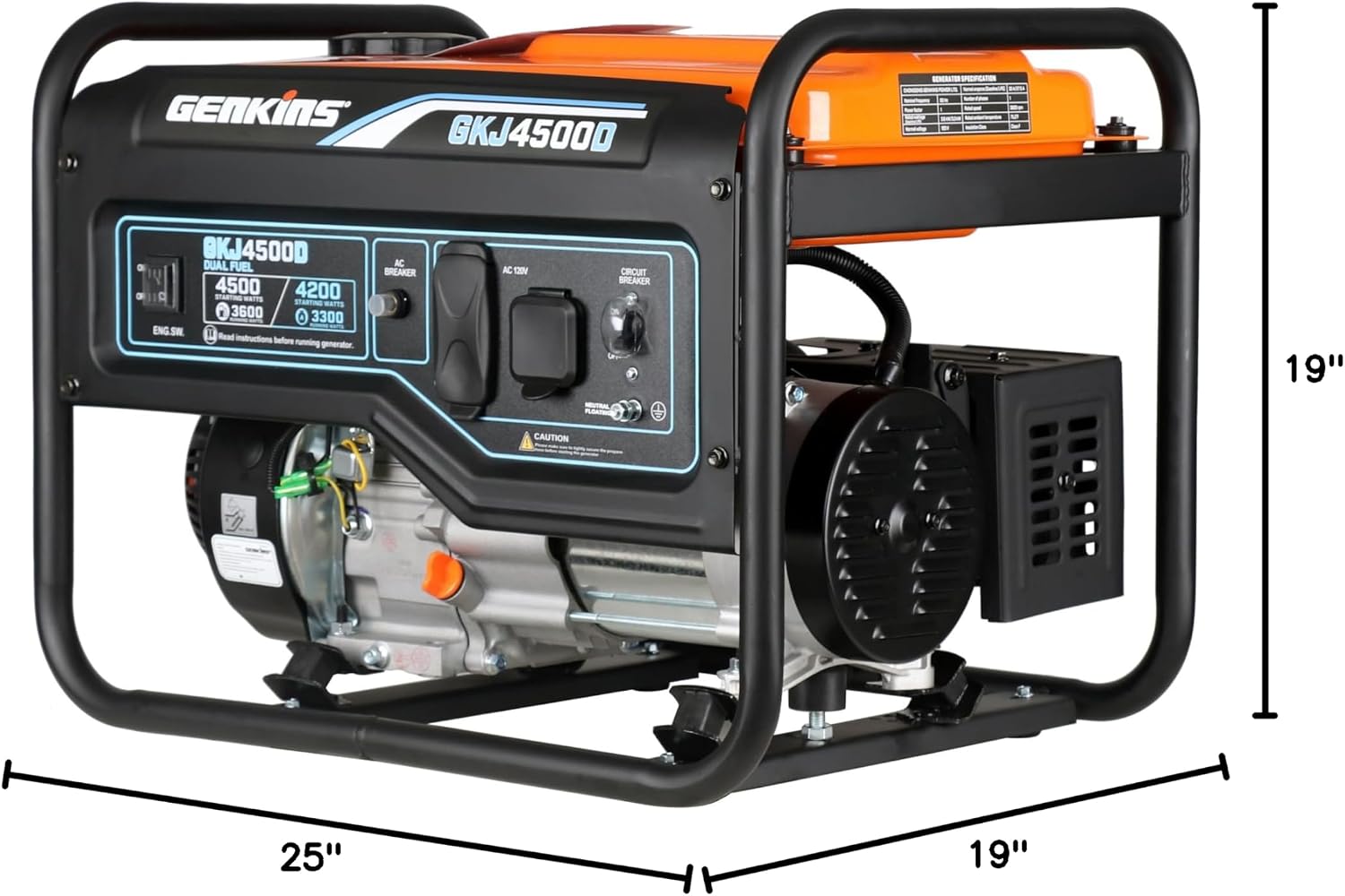 Genkins 4500 Watt Dual Fuel Generator Propane & Gas