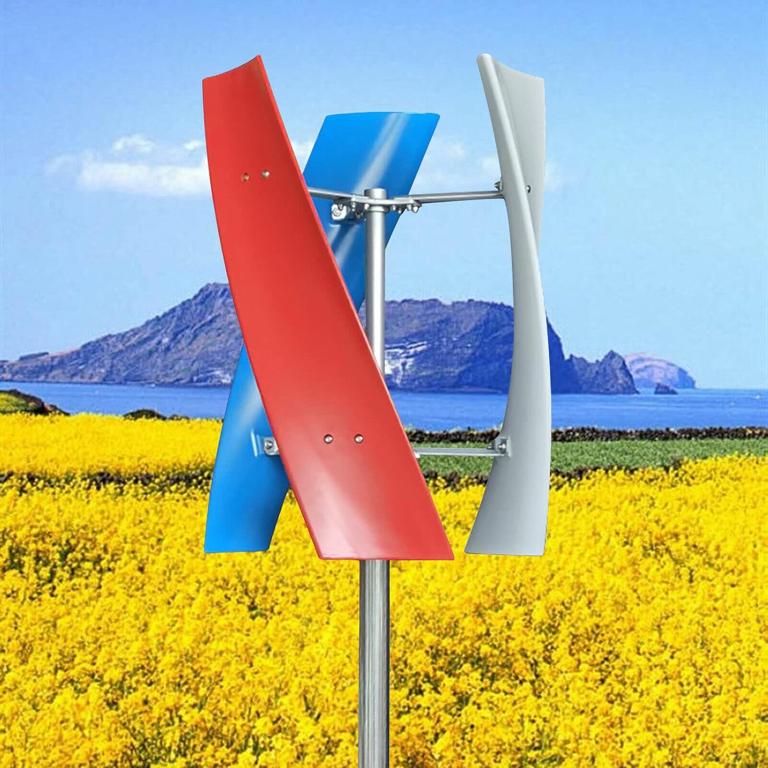 Wind Turbine Generator Kit, 400W 12V/24V 3 Blade Portable Vertical Helix Wind Power Turbine Generator Kit with Charge Controller, Nature Power System for Marine RV Home Industrial Energy