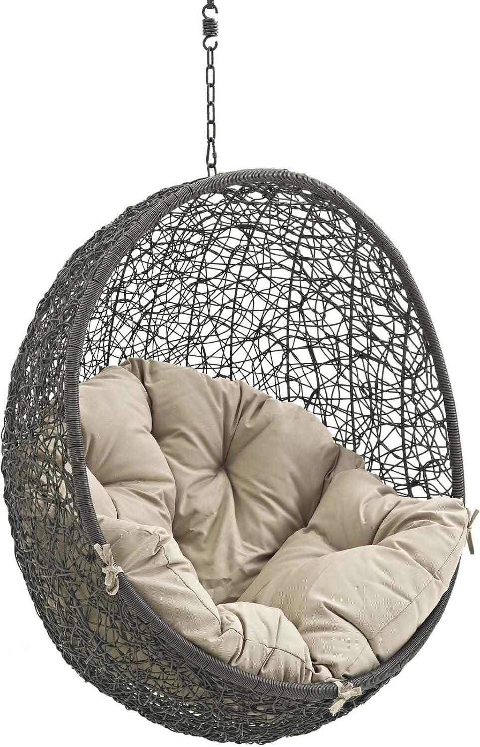Modway Hide Outdoor Patio Swing Chair Without Stand, Gray Beige