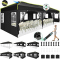 COBIZI 10x30 Pop Up Canopy Tent, Wedding Party Tent with 8 Sidewall One Push Setup Glow, 3 Adjustable Height Air Vent Waterproof UPF50+, Wheeled Bag, Sandbag, Stake, Rope for Commercial, Outdoor