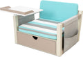 Little Tikes 2-in-1 Fun & Study Swivel Real Wood Desk with Chair Set, Fabric Cushion, Study Desk with Storage, Modern Design, Home & School- Kids Furniture for Children Girls Boys Ages 4-10 Year Old