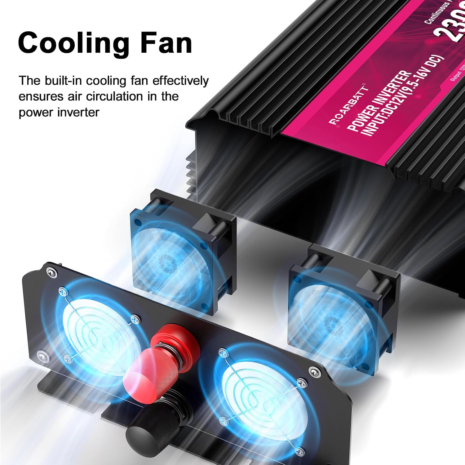 2300W Power Inverter,12V DC to AC 110V120V Peak Power 4600W with 2AC Outlets and 2.4USB Port,LCD Display Car Inverter for Power Converter Outdoor Activities,Emergency,Vehicles Truck RV Solar System
