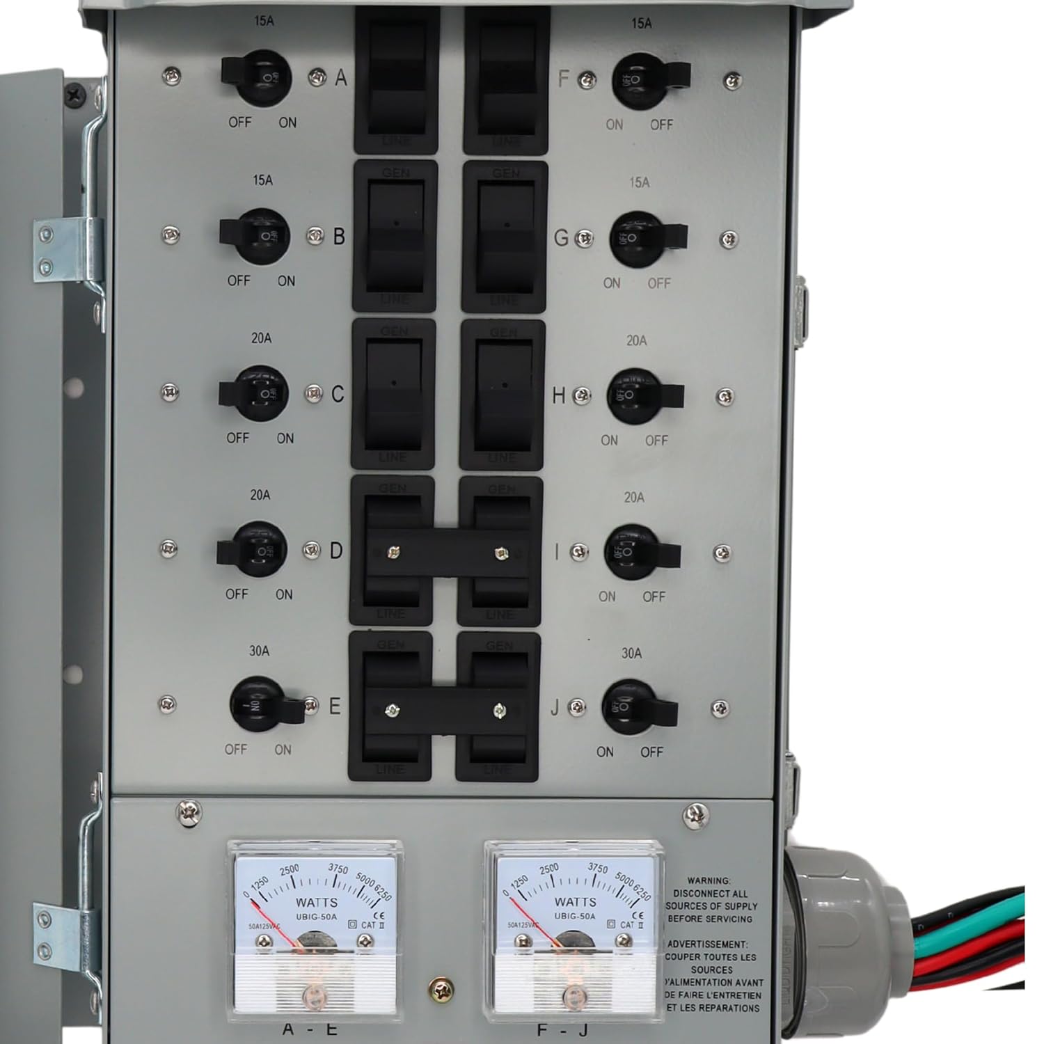 Connecticut Electric Series 2 Backup Power Manual Transfer Switch Kit, 50 Amp, 10 Circuits, with 25' Cord & Outdoor Rated 50A Inlet (Transfer Switch Kit - 25 ft Cord)